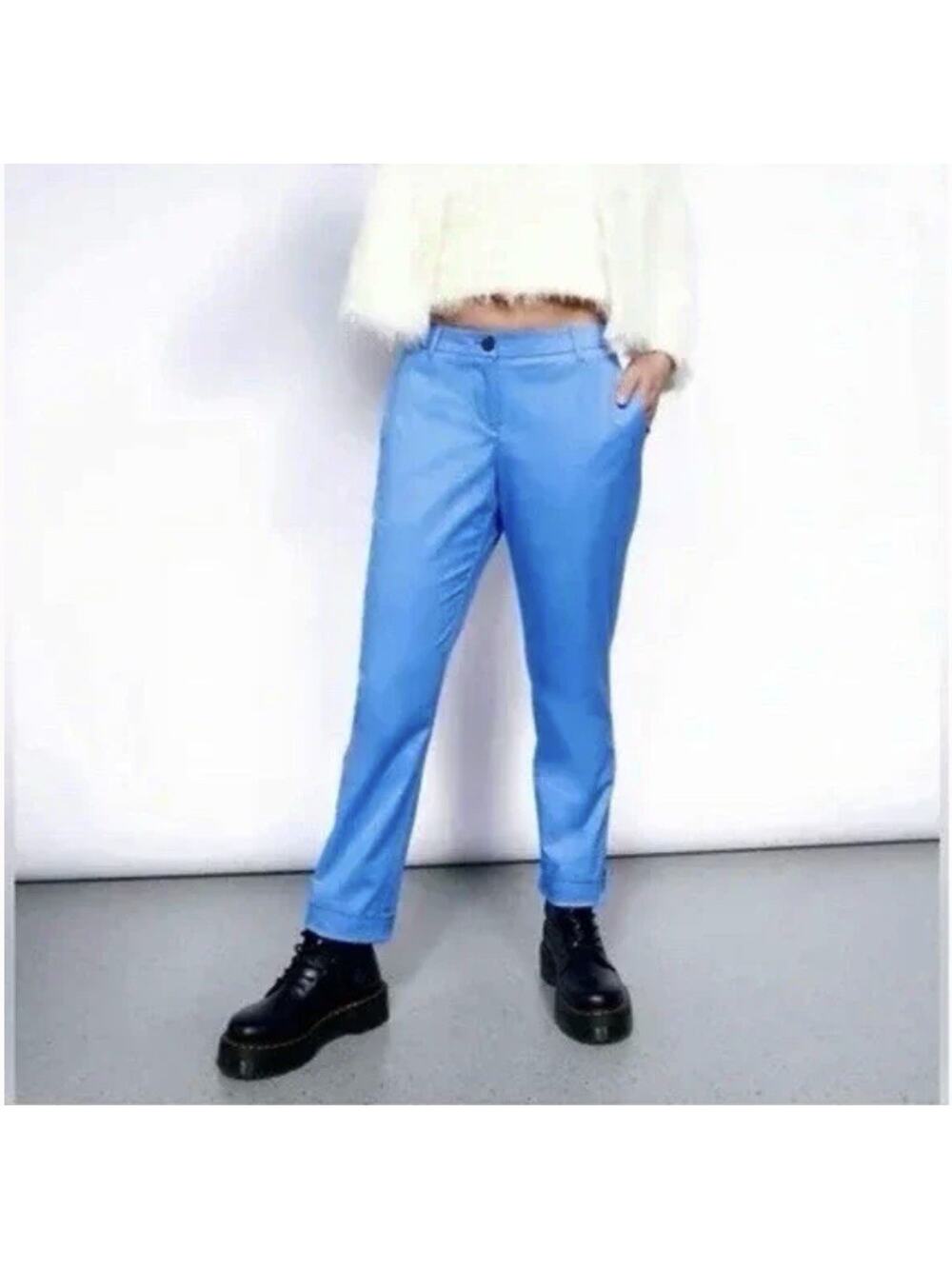 NEW Wildfang Essential Trousers Periwinkle Blue Size 6 NWT Unisex Casual NWT